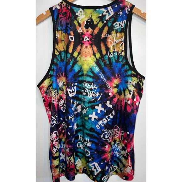Fresh Prints of Bel-Air Graffiti Spray Paint Tie Dye Tank Top Medium - Picture 2 of 7